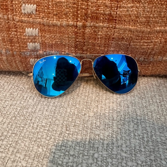 Ray-Ban Aviator Flash Lenses Sunglasses - BLUE - Picture 1 of 12